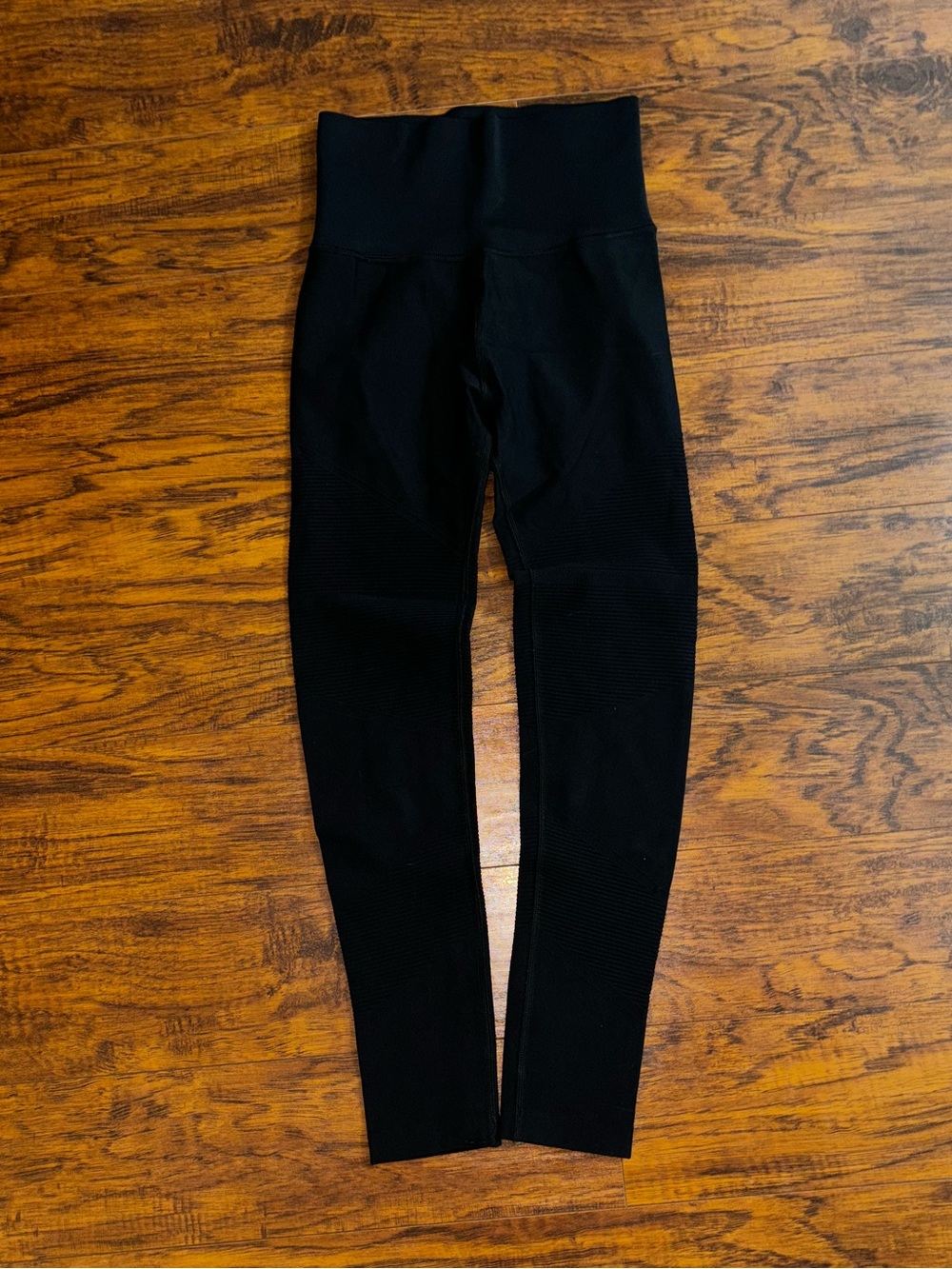 Athleta Aurora Rib 7/8 Tight Black High-Rise Nylon Spandex Performance Leggings